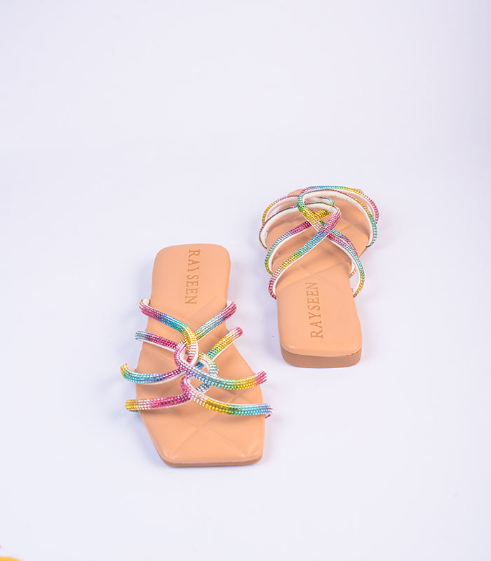 Women's Candy - Rainbow flat shoes with a colorful and bright appearance, ideal for everyday summer wear